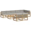 vidaXL Conjunto de sof&aacute;s de exterior 9 uds. Blanco y Gris Claro