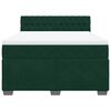 vidaXL Cama box spring con colch&oacute;n terciopelo verde oscuro 140x200 cm