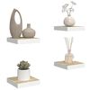 vidaXL Estante flotante pared 4 uds MDF roble y blanco 23x23,5x3,8 cm