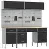 vidaXL Conjunto de armarios de trabajo con caj&oacute;n Manual 10 uds. Negro