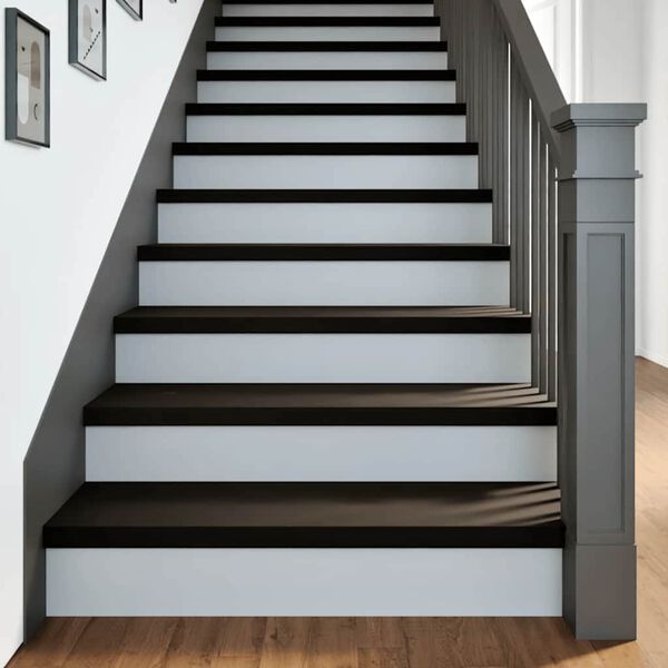 vidaXL Pelda&ntilde;os de escalera 12 uds madera maciza roble marr&oacute;n oscuro