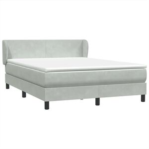 vidaXL Cama box spring con colch&oacute;n terciopelo gris claro 160x210 cm