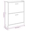 vidaXL Mueble zapatero madera contrachapada blanco brillo 59x17x81 cm