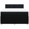 vidaXL Cama box spring con colch&oacute;n tela negro 160x200 cm