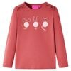 Camiseta infantil de manga larga rosa tostado 128