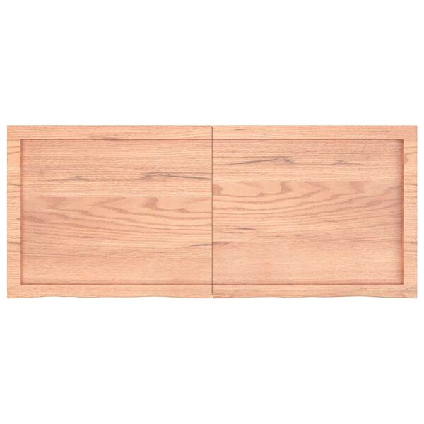 vidaXL Encimera ba&ntilde;o madera maciza tratada marr&oacute;n claro 120x50x(2-6)cm