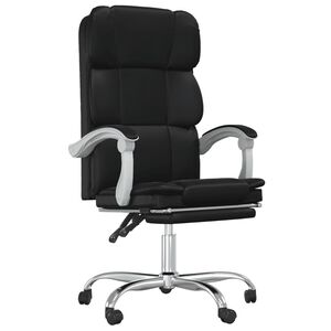 vidaXL Silla de oficina reclinable negra piel sint&eacute;tica
