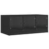 vidaXL Mesa de centro con puertas de vidrio negra 102x50x42 cm