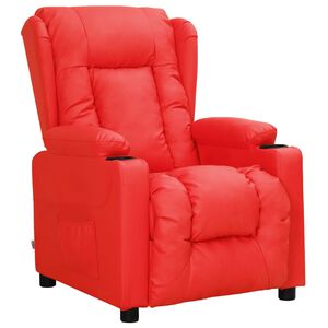 vidaXL Sill&oacute;n reclinable de cuero sint&eacute;tico rojo
