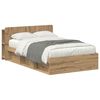 vidaXL Estructura de cama con almacenamiento Roble Artesanal