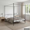 vidaXL Estructura cama con dosel sin colchón metal gris 140x200 cm