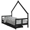 vidaXL Estructura de cama ni&ntilde;os con cajones madera pino negro 80x200cm