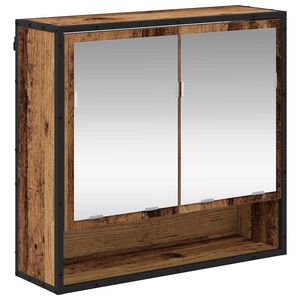 vidaXL Estante de pared con estante Madera vieja 65 x 20 x 60 cm
