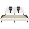 vidaXL Estructura de cama Viana con LED sin colch&oacute;n blanco y negro 140x190 cm