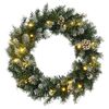 vidaXL Corona de Navidad con luces LED PVC verde 60 cm