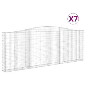 vidaXL Cestas gaviones 7 uds forma de arco hierro 400x30x140/160 cm