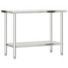 vidaXL Mesa de trabajo de cocina acero inoxidable 110x55x85 cm