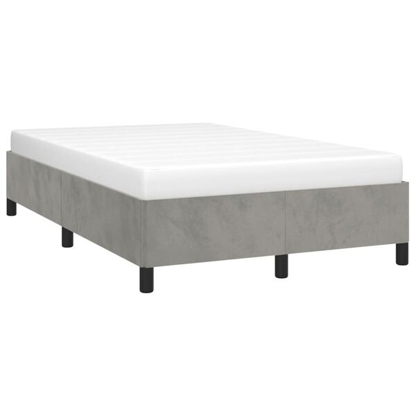 vidaXL Estructura de cama sin colch&oacute;n terciopelo gris claro 120x190 cm