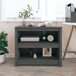 vidaXL Estanter&iacute;a madera maciza de pino gris 80x35x68 cm