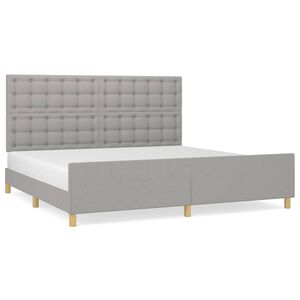 vidaXL Cama sin colch&oacute;n tela gris claro 200x200 cm