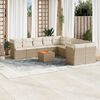 vidaXL Set de sof&aacute;s de jard&iacute;n 11pzas con cojines rat&aacute;n sint&eacute;tico beige