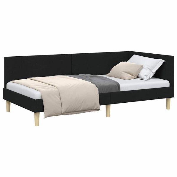 vidaXL Estructura de cama en esquina Negro 100 cm x 200 cm Terciopelo