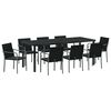 vidaXL Conjunto de Comedor de Jard&iacute;n 9 uds. Negro y Gris