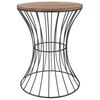 H&S Collection Mesa auxiliar de metal beige