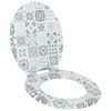 vidaXL Asiento de inodoro de cierre suave Porcelana azul y blanca