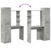 vidaXL Escritorio 2 pcs Gris Concreto