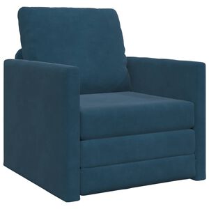 vidaXL Sof&aacute; cama Azul 74 x 77 x 81 cm Terciopelo