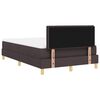 vidaXL Cama Box Spring LED con colch&oacute;n Marr&oacute;n Oscuro 120 x 200 cm tela