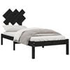 vidaXL Estructura cama madera maciza individual negro 75x190 cm