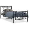 vidaXL Estructura cama sin colch&oacute;n con estribo metal negro 90x200 cm