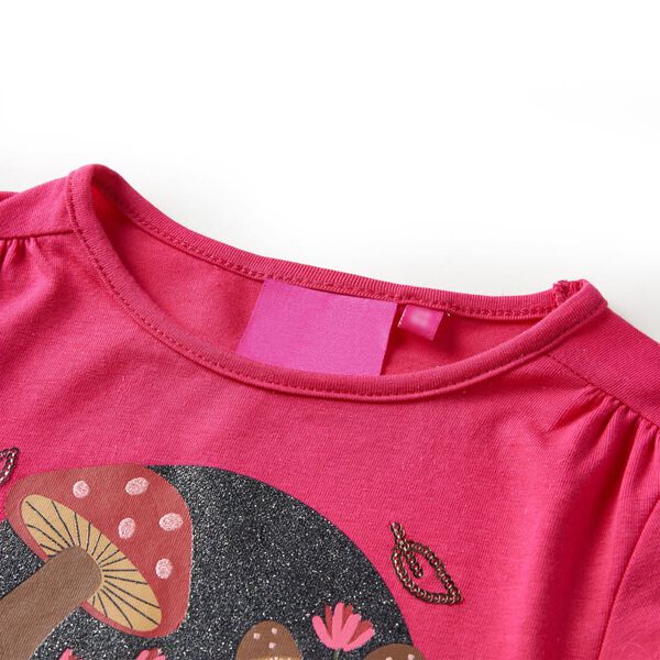 Camiseta infantil de manga larga rosa brillante 92