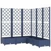 vidaXL Jardinera con enrejado PP azul gris 120x120x121,5 cm