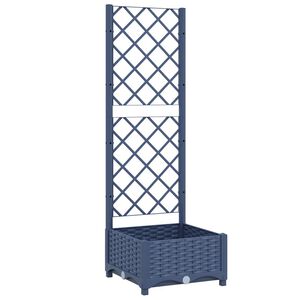 vidaXL Jardinera de jard&iacute;n con enrejado azul gris&aacute;ceo 40x40x121,5 cm PP