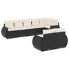 vidaXL Set de sof&aacute;s de jard&iacute;n 8 piezas y cojines rat&aacute;n sint&eacute;tico negro