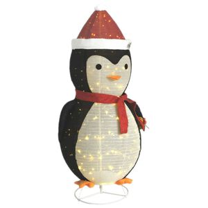 vidaXL Ping&uuml;ino de Navidad decorativo con LED tela lujosa 180 cm
