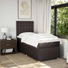 vidaXL Cama box spring con colch&oacute;n tela marr&oacute;n oscuro 90x200 cm
