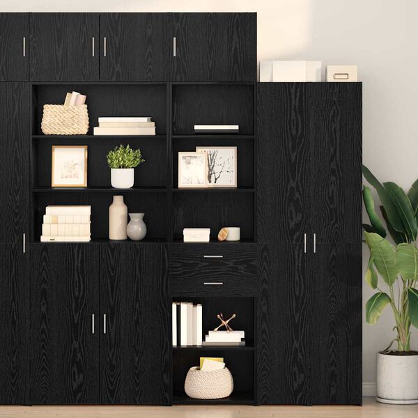vidaXL Alacena Roble Negro 50 x 42,5 x 225 cm Madera contrachapada