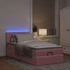 vidaXL Cama otomana con colch&oacute;n y LED terciopelo rosa 80x200 cm