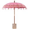 vidaXL Paraguas balin&eacute;s con base Rosa &Oslash; 210-220 cm