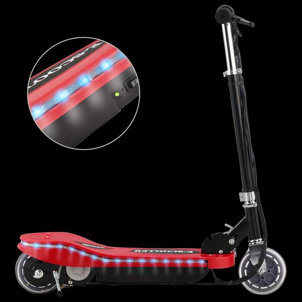 vidaXL Patinete eléctrico con LED rojo 120 W