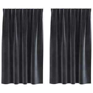 vidaXL Cortinas opacas 2 uds. Gris oscuro 140 x 140 cm Terciopelo