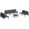 vidaXL Conjunto de sof&aacute;s de jard&iacute;n 8 uds. Negro Acero