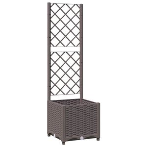vidaXL Jardinera con enrejado PP marr&oacute;n 40x40x136 cm