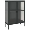 vidaXL Aparador alto vidrio y acero negro 75x35x105 cm