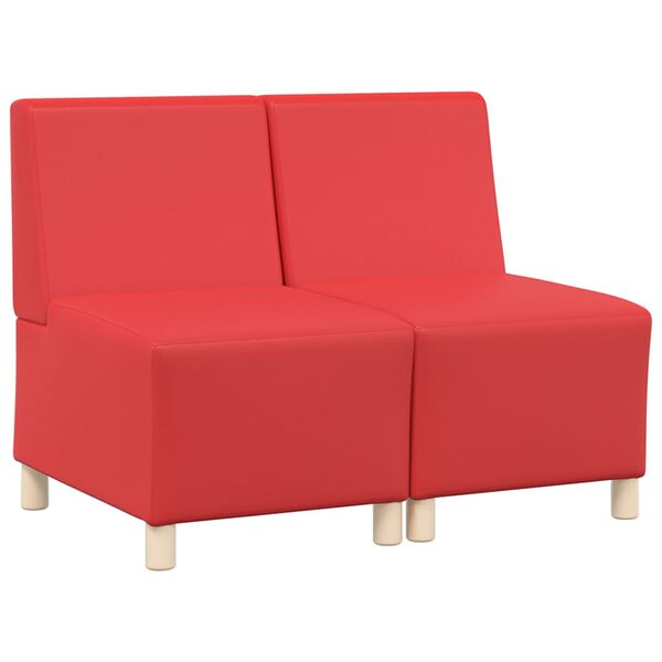 vidaXL Unidad de Sof&aacute; Modular sin Brazos 2 pcs Rojo 55 x 74 x 82 cm
