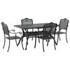 vidaXL Conjunto de Comedor de Jard&iacute;n 5 pcs Negro Aluminio